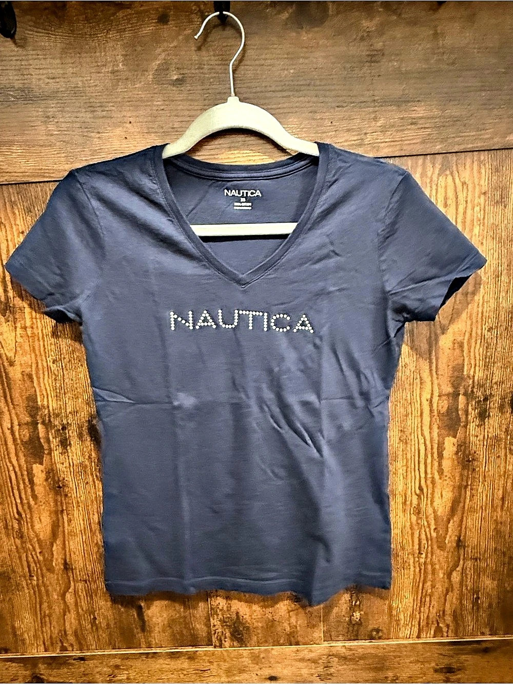 Nautica Women's V-Neck Tee in Blue